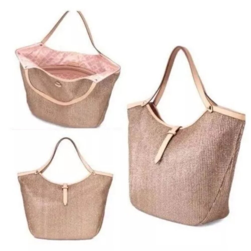 Stella & Dot Retired Rose Metallic Tote